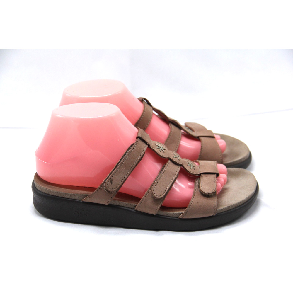 SAS Tripad Comfort Sandals Womens 8 M Slide Brown Slip On Strappy Open Toe Wedge